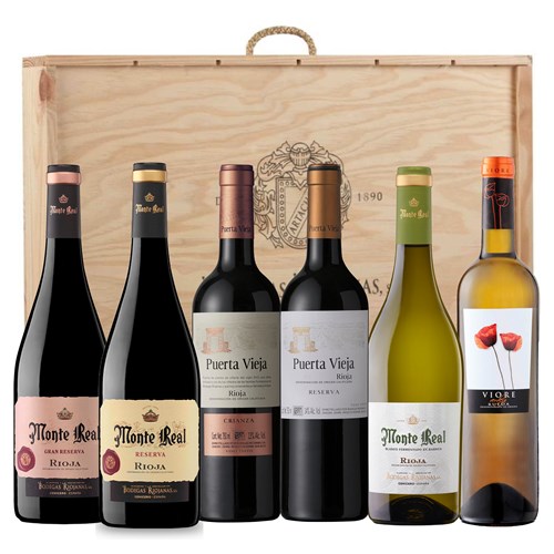 6 Bottle Bodegas Riojanas Mixed Selection in a Branded Wooden Box - Delivered to Your Door